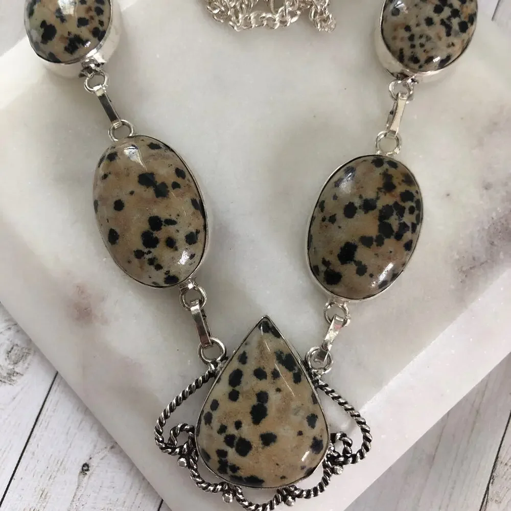925 Sterling Dalmatian Jasper Necklace 20
